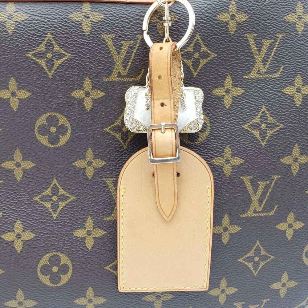 Authentic Louis Vuitton Luggage Nametag with Unbranded Keycharm